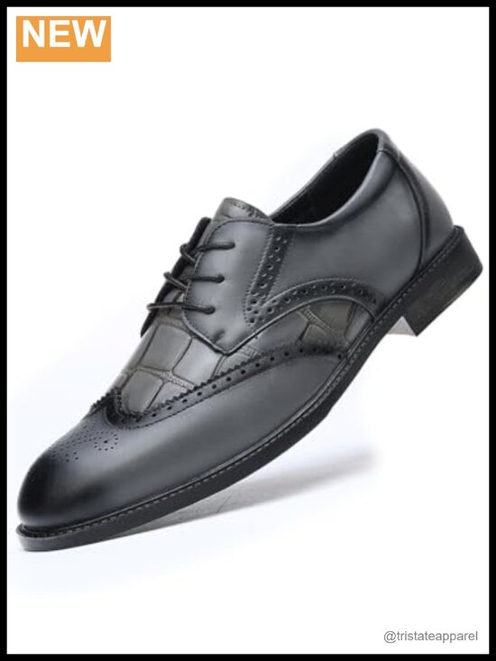 Men\'s Wingtip Brogue Oxford Dress Shoes with Cushioned Insole